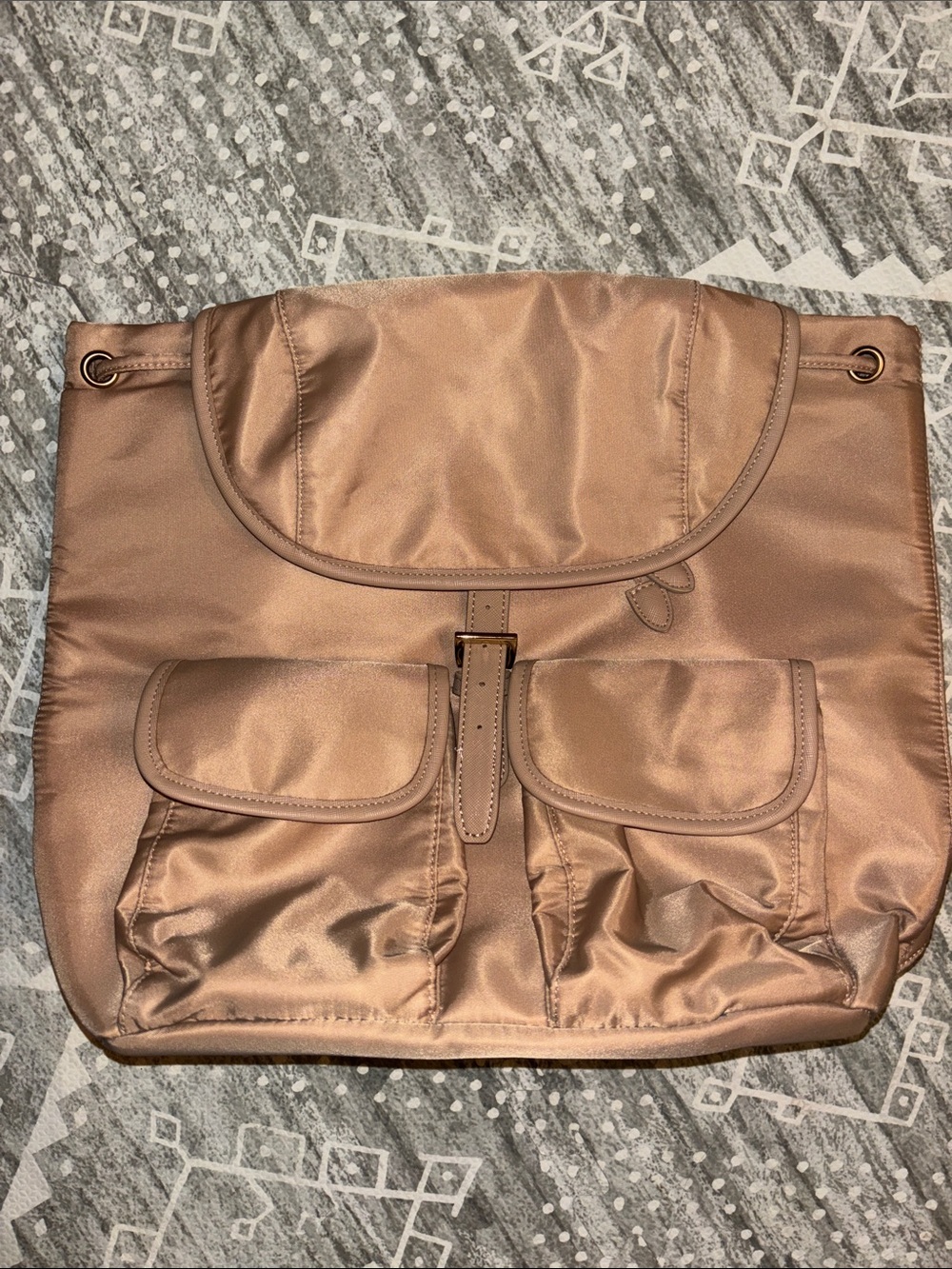 Taupe Year of Ours backpack nylon satin